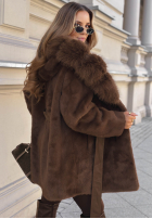 Mantel alpaka z futerkiem Autumn Walk Beige