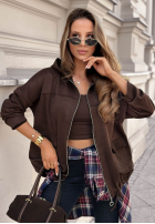 Zamszowa Jacke z kieszeniami Honey Latte Schokoladenbraun
