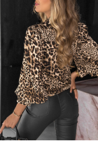 Hemd w panterkę Wild Story Beige-Schwarz