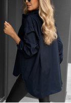 Elegancka bawełniana Hemd oversize z kołnierzem Prestige Harbor Dunkelblau