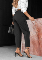 Material Hose mom fit z paskiem Urban Grace Schokoladenbraun