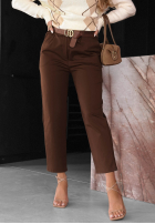 Material Hose mom fit z paskiem Urban Grace Schokoladenbraun