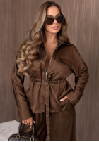 Set lekka Jacke z zapięciem i Hose wide leg Autumn Pearl Rot