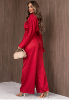 Set lekka Jacke z zapięciem i Hose wide leg Autumn Pearl Rot