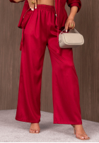 Set lekka Jacke z zapięciem i Hose wide leg Autumn Pearl Rot