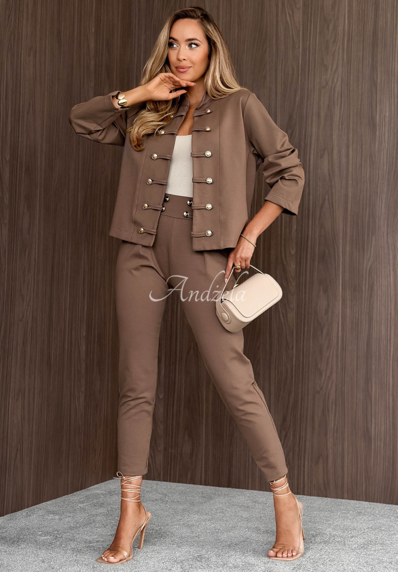 Viskose-Blazer im Napoleon-Stil Hello There Beige