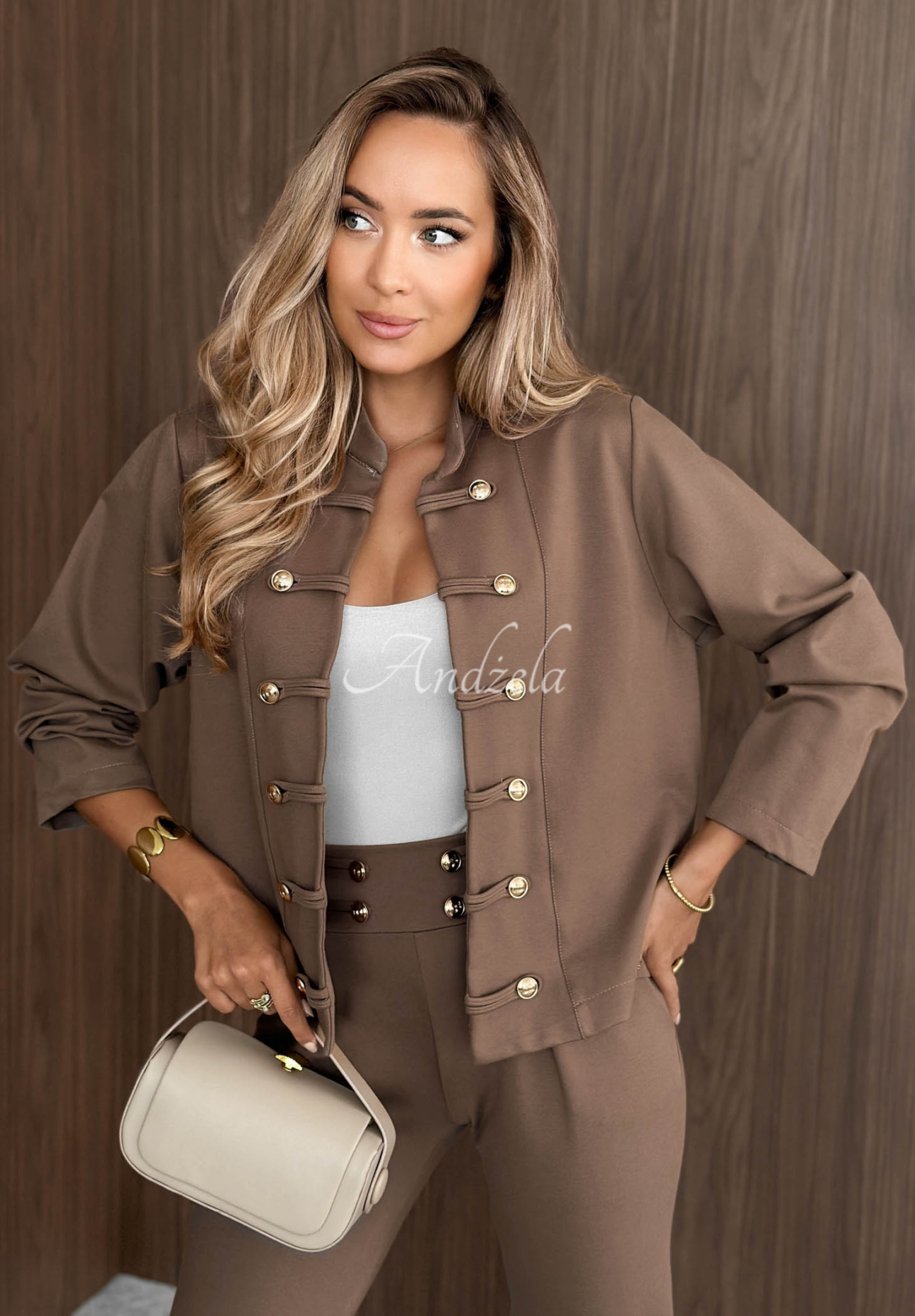 Viskose-Blazer im Napoleon-Stil Hello There Beige