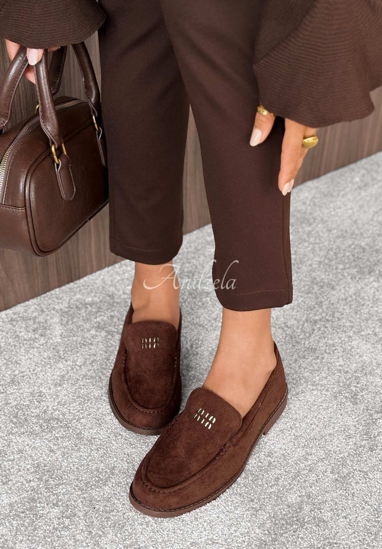 Loafer aus Wildlederimitat Classy Brunch Schokoladenbraun