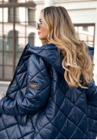 Długa pikowana Jacke Trust Your Intuition Dunkelblau