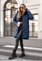 Długa pikowana Jacke Trust Your Intuition Dunkelblau