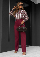 Hemd w paski Velvet Dream burgundowo-Schokoladenbraun