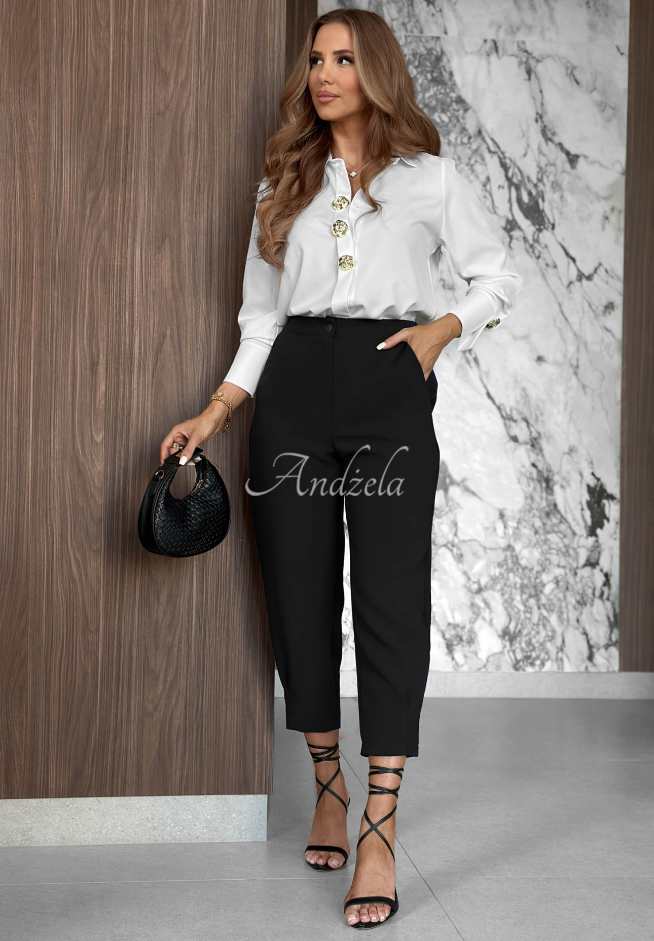 Elegante Zigarettenhose aus Viskose Laura Schwarz