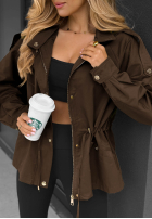 Lekka Jacke parka z kapturem Street Glow Schokoladenbraun