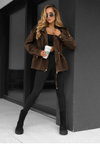 Lekka Jacke parka z kapturem Street Glow Schokoladenbraun