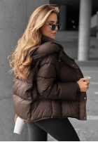 Puchowa Jacke z kapturem Didn’t Ask Schokoladenbraun