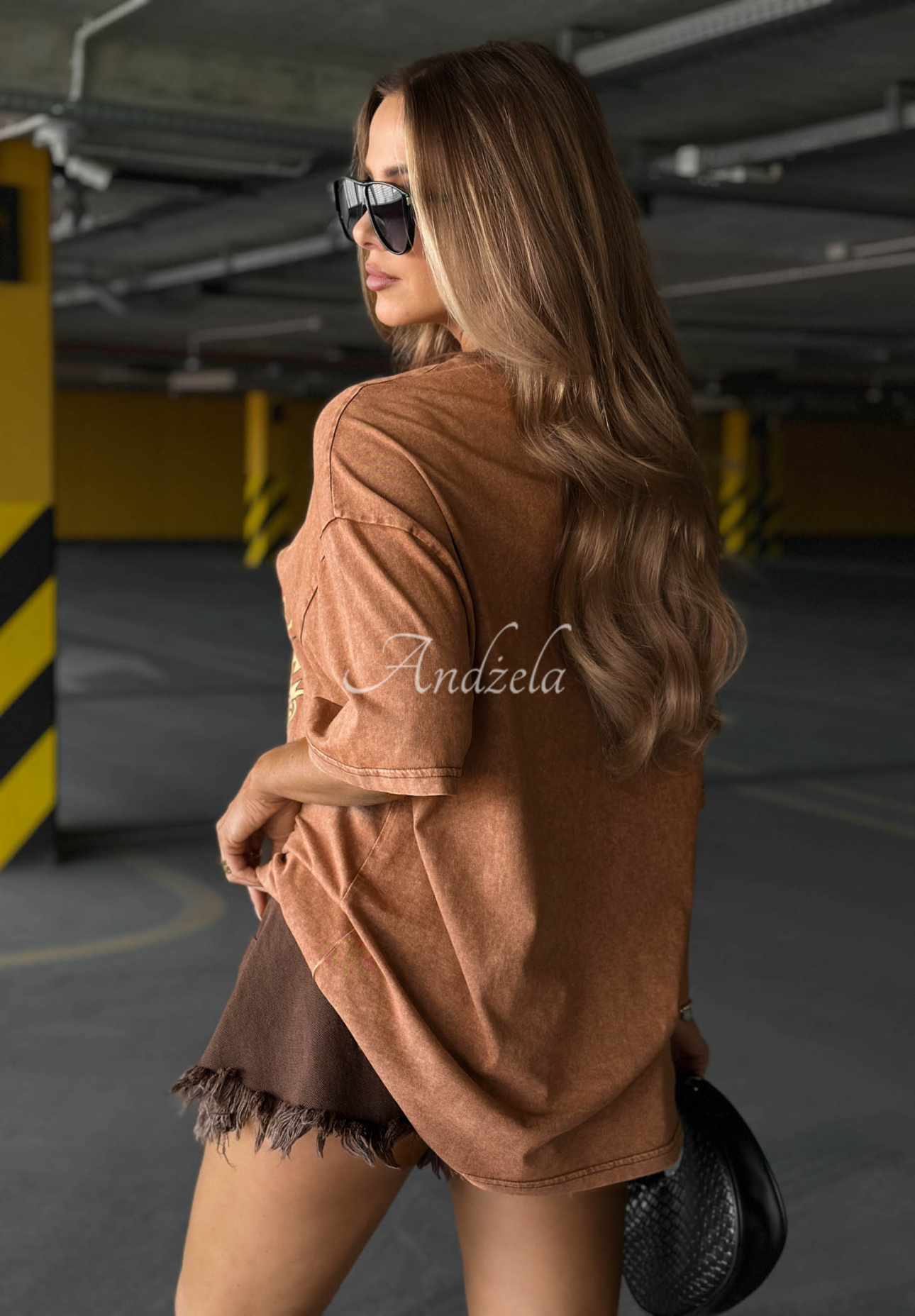 Oversize-T-Shirt aus Baumwolle mit Aufdruck Rock Soul Camel