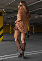 T-Shirt oversize z nadrukiem Rock Soul Camel