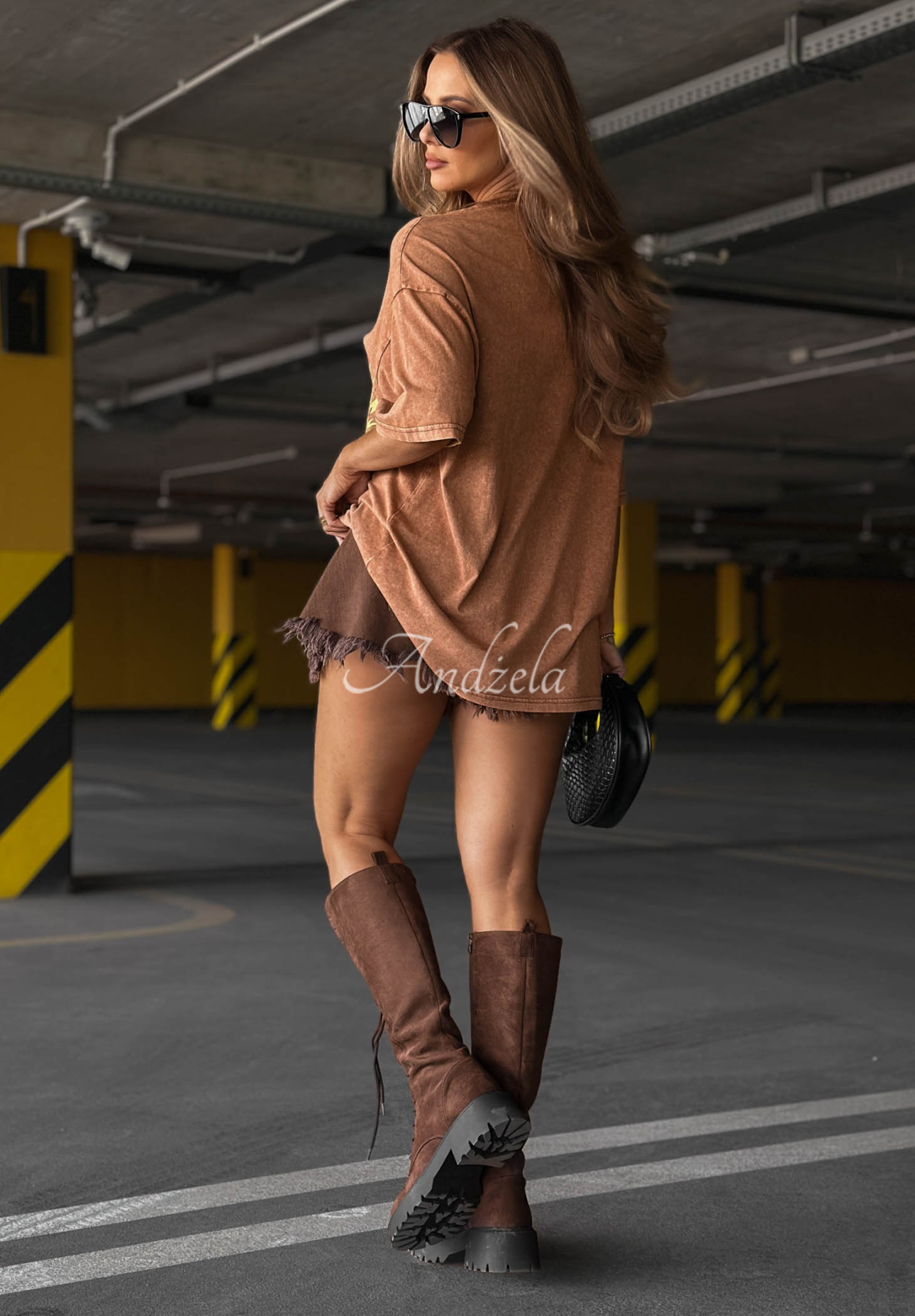 Oversize-T-Shirt aus Baumwolle mit Aufdruck Rock Soul Camel