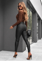 Bluse off shoulder z haftami Pure Grace Schokoladenbraun