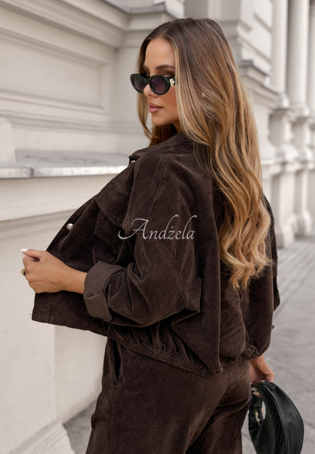 Cord-Set Jacke und Hose aus Baumwolle Just Wonder Schokoladenbraun