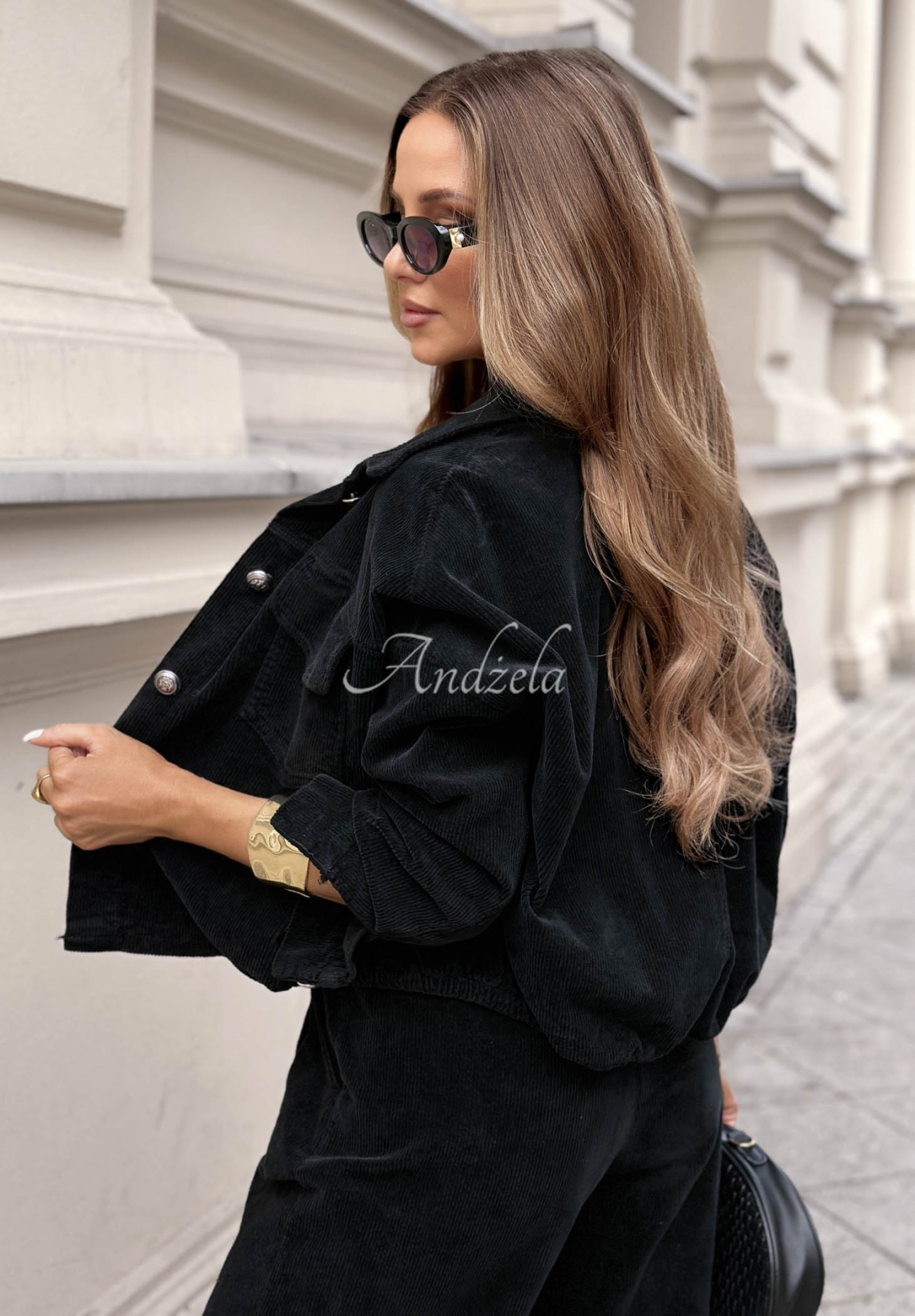 Cord-Set Jacke und Hose aus Baumwolle Just Wonder Schwarz