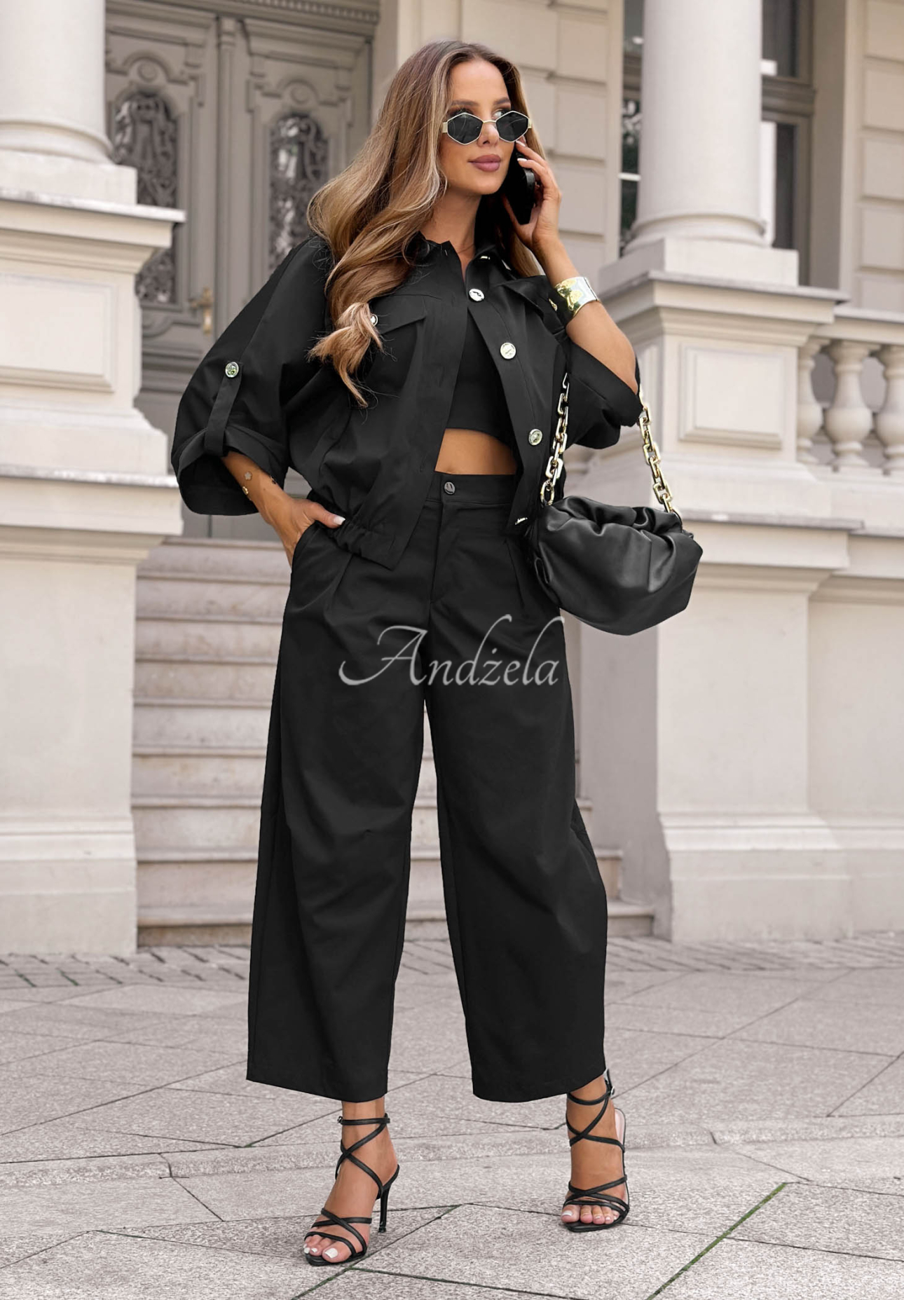 Viskosejacke mit Zierknöpfen Dream Again Schwarz