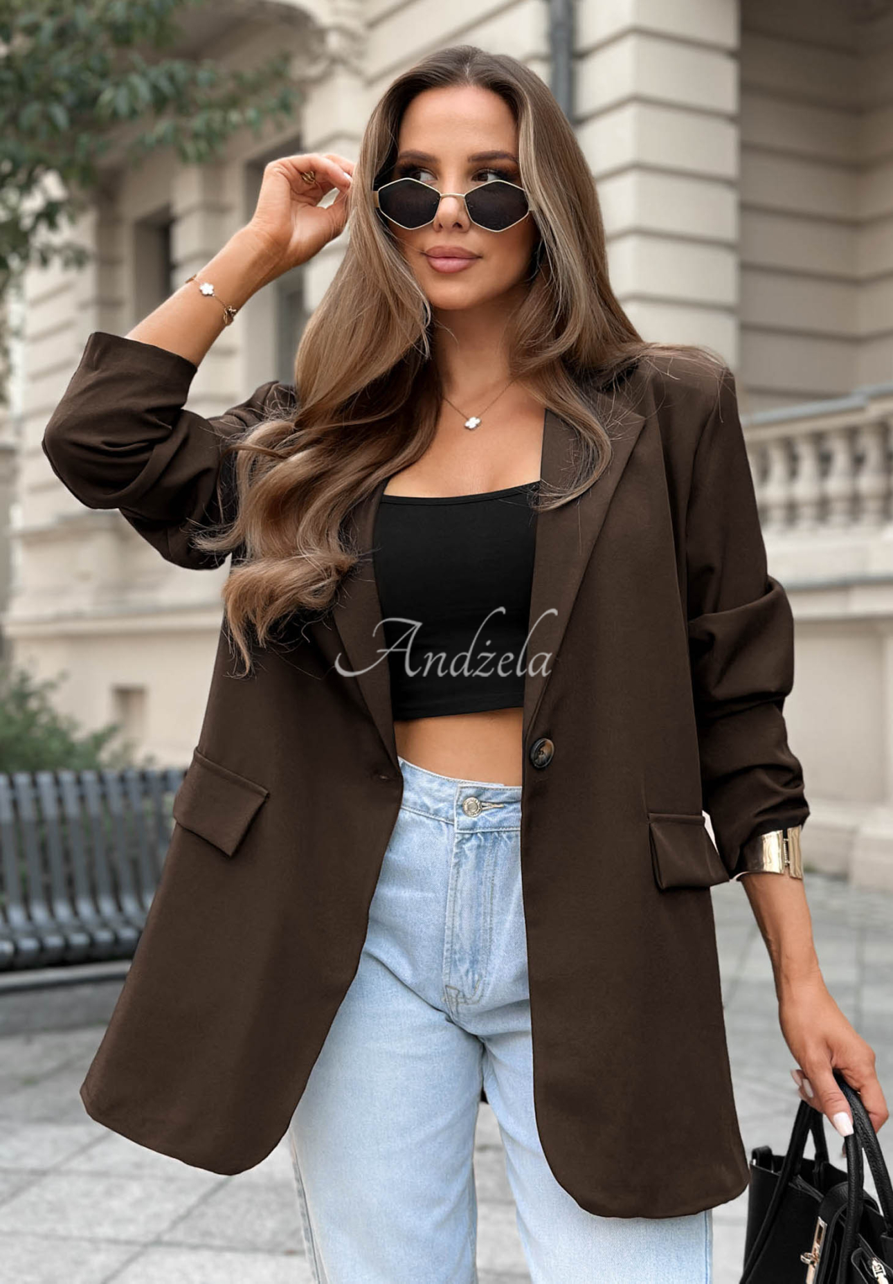 Blazer mit Kragen Silent Charm Schokoladenbraun