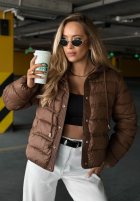 Pikowana Jacke z dzianinowymi wstawkami Secret Note Beige