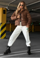 Pikowana Jacke z dzianinowymi wstawkami Secret Note Beige