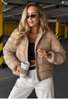 Pikowana Jacke z dzianinowymi wstawkami Secret Note Beige