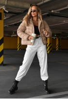 Pikowana Jacke z dzianinowymi wstawkami Secret Note Beige