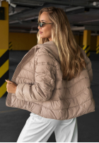 Pikowana Jacke z dzianinowymi wstawkami Secret Note Beige