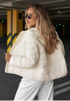 Pikowana Jacke z dzianinowymi wstawkami Secret Note Beige