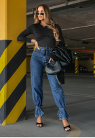 Bluse z marszczeniem By Your Side Schwarz
