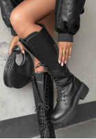 Lange sznurowane Stiefel Dreamy October Schwarz