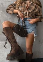 Lange sznurowane Stiefel Dreamy October Schwarz