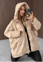 Pikowana Jacke z kapturem Coldest Of Times Beige
