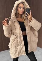 Pikowana Jacke z kapturem Coldest Of Times Beige