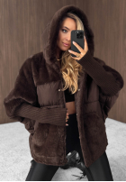 Pikowana Jacke z futerkiem Snow & Pines Schokoladenbraun