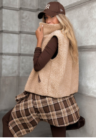 Krótka Weste kożuszek z wełną Fluffy Lamb Beige