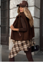 Krótka Weste kożuszek z wełną Fluffy Lamb Beige
