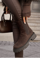 Stiefeletten aus Wildlederimitat Timeless Step Schokoladenbraun