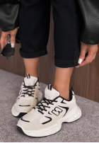Sneakersy Amber Affair Beige-Schwarz