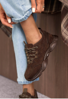 zamszowe sneakersy New Journey Schokoladenbraun