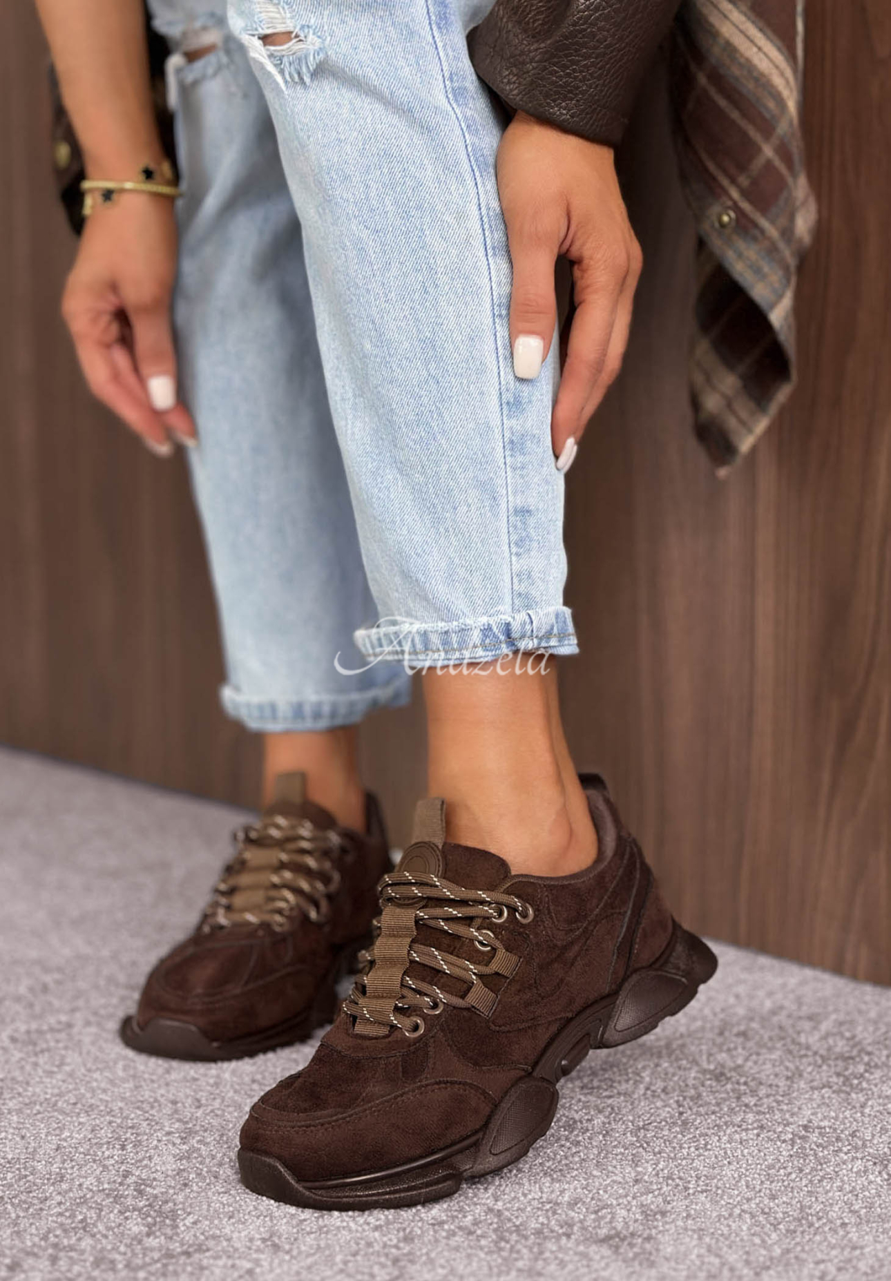 Wildleder-Sneaker New Journey Schokoladenbraun
