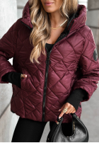 Pikowana Jacke z kapturem Just The Wind Burgunderrot