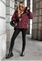 Pikowana Jacke z kapturem Just The Wind Burgunderrot