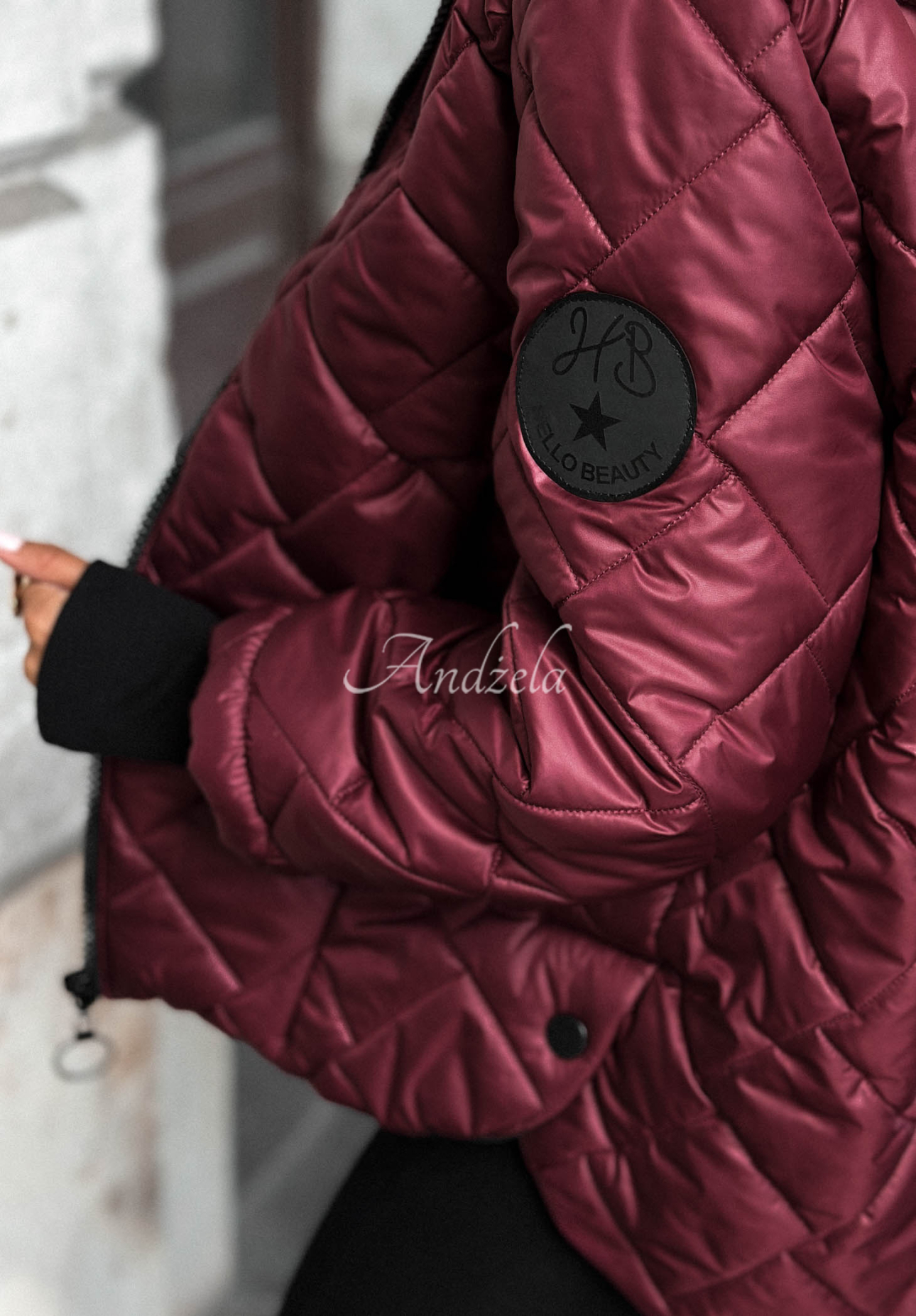Steppjacke mit Kapuze Just The Wind Burgunderrot