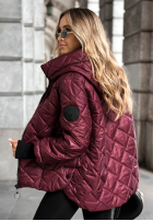 Pikowana Jacke z kapturem Just The Wind Burgunderrot