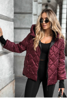 Pikowana Jacke z kapturem Just The Wind Burgunderrot